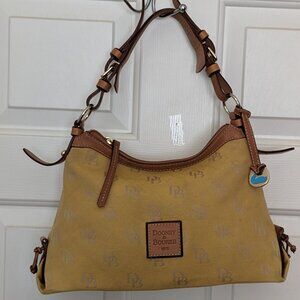 Dooney Bourke Women's Signature Monogram Single Strap Shoulder Bag Yellow/Brown